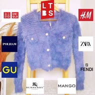 Faux Sabrina Feather FUZZY KNIT CARDIGAN Z4R4, BURB3R1, UN1QL0, F3ND1, HM, 9U