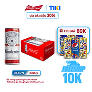 Thùng 24 Lon Bia Budweiser Chính Hãng (330ml/ lon)