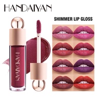 Pearl Lip Gloss 8 Colors Liquid Lipstick handaiyan Glitter Lip Gloss Waterproof Non-Stick Cup Lip Gl