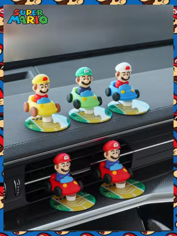 1 piece of MINISO's new Super Mario figurines, car stress-relieving figurines, rotatable and driftin