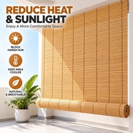 Bamboo Blind Outdoor Bidai Buluh Tirai Bambu Roll Up Blind Outdoor Shade Privacy Waterproof Patio Ba