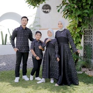 Gamis Couple Terbaru Lebaran 2024 Dress Pesta Kondangan Baju Batik Couple Keluarga Modern Set Baju C