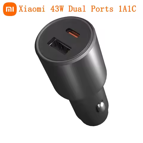 Original Xiaomi Car Charger 43W Dual Port USB A TYPE C 1A1C Dual Output LED 3.0 Fast Charging For iP