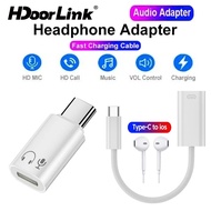 HdoorLink Type-C to iOS/USB to iOS Audio Adapter Headphone Converter for Music Call with Wired Contr