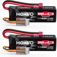 HOOVO 3S Lipo Battery, 11.1V 3000mAh 80C RC Battery Pack,Softcase with Dean-Style T Plug for RC Car 