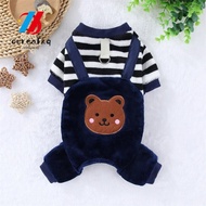 OUREAPH Fleece Dog Jumpsuit, Soft Fleece Warm Plush Pet Dog Clothes, Cozy With Leash Ring Jumpsuit D