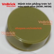 [choose quantity] olive green 1x1 plain flat round piece ID 35381, 98138