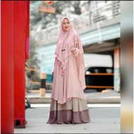 Gamis Maxi Material babydoll ld 120cm+ 140cm+lbr rok 3mtr+ 2 slayer fit to xl