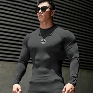 Compression Turtleneck Long Sleeve Shirt Men Fitness Tight T Shirt Man Quick Dry Gym Clothing Bodybuilding Muscle Workout Tshirt