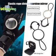 [spring-t] 1Pc Adjustable Rearview Mirror With Lanyard Rope Side Mount Accessory For Cave And Boat D