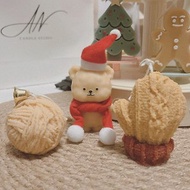 聖誕節 交換禮物 泡泡熊 毛線球 手套 造型香氛蠟燭 生日禮 禮盒