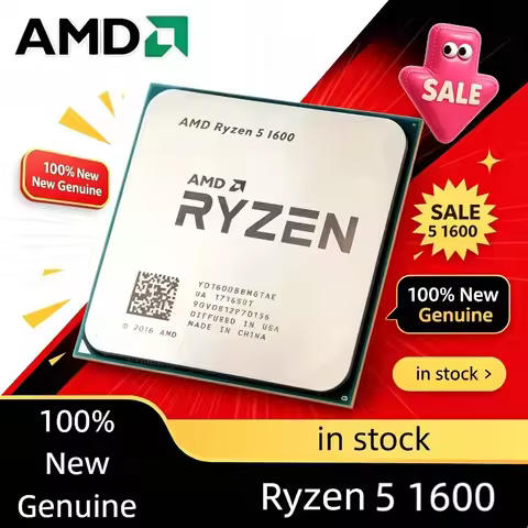 AMD Ryzen 5 1600 R5 1600 3.2 GHz Six-Core Twelve Thread 65W CPU Processor YD1600BBM6IAE Socket AM4