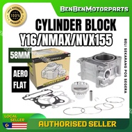 YAMAHA Y16ZR / NMAX / NVX155 CYLINDER BLOCK 58MM AERO FLAT PISTON PIN RING ALUMINIUM BLOK 58MM ORI T