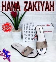Hana Zakiyah Sandal SOFIYA RAJUT FASHION KOREAN STYLE FLAT Kualitas Premium RINGAN/ FREE BOX SOFIYA