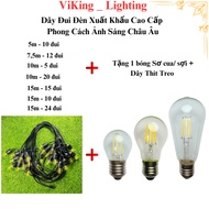 (COMBO) Edison Light Bulb S14 G45 A60 ST64 4W 6W 8W With Lamp Holder Wire 5 7 10 15 Meters Decorativ