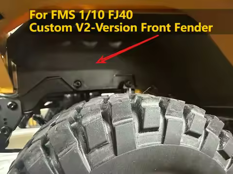 For FMS 1/10 FJ40 RC Crawler Mod Decor Parts Custom V2‑Version Front Fender RC Off‑Road Model Mod Sp