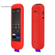 oc Protective Cover Comfortable Grip with Strap Stain-resistant Shockproof Anti-slip Texture Effective Protection No Yellowing Smart TV Remote Control Silicone Case for ROKU Ultra