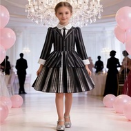 Black new The film Enid Cosplay costume Gothic striped princess dress and accessories girls' carniva