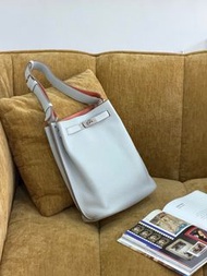 Hermes so Kelly22 珍珠灰银扣 框Q