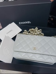 Chanel Wallets on chain 灰藍色woc