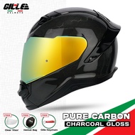 Gille RRV1 Pure Carbon Solid Full Face Single Visor Motorcycle Helmet with Free Helmet Bag