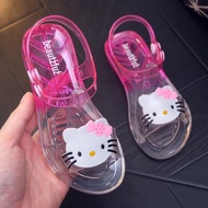 Girls and toddlers sandals children's crystal shoes old-fashioned transparent jelly shoes primary school students waterproof non-slip beach shoes
