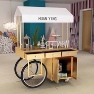 European Style Iron Float Outdoor Market Stall Cart Stall Trolley Snack Cart Night Market Mobile Sta