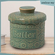 [AmlesoMY] Butter Crock Ceramic with Lid French Butter Dish for Spreadable Butter