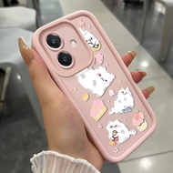 Case For OPPO A3 4G A3 Pro 5G A3X 4G A3X 5G A40 A60 5G Three-Color Cat Dog Phone Silicone Shockproof