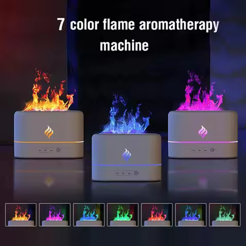 h2o air humidifier Room Freshener 7 colors Fire Flame Air humidifier Cool Mist Usb Led change color
