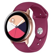 全城熱賣 - 適用於三星 Galaxy Watch Active2藍牙版 44mm 智能手錶純色硅膠錶帶（酒紅色）