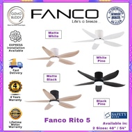 🛠️EXPRESS INSTALLATION AVAILABLE🛠️ Fanco Rito 5 DC Ceiling Fan with 24W LED Light and Remote [48/54 Inch]