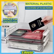Transparent Organizer Storage Plastic File Passport Certificate Document Kotak Bekas Fail Lutsinar S