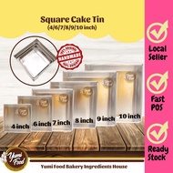 [READY STOCK] 4'"/6"/7"/8"/9"/10" Square Cake Tin Aluminium/ Loyang Empat Segi/ Cake Tin/ Cake Mould