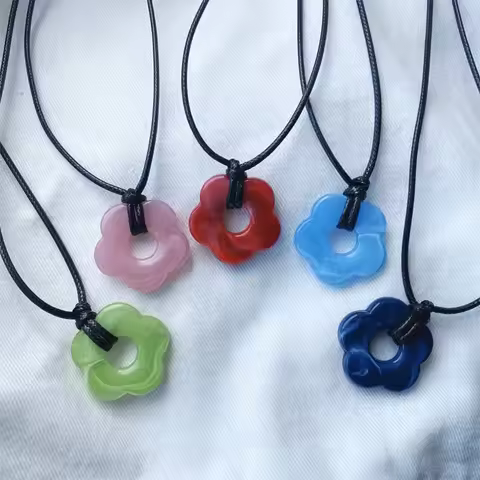 Flower necklace jewelry summer necklace Acrylic simple
