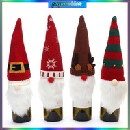 POP Christmas Gnome Wine Bottle Cover Cute Gnome Knitted Hat Bottles Topper for Wedding Birthday Day