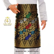SONGKET REPUBLIK SAMPIN TENUN ASLI BLACK GOLD SAMPING RAYA SAMPIN HITAM EMAS