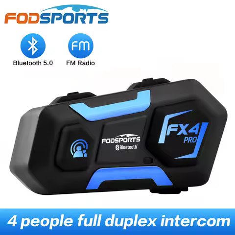 Fodsports FX4 Pro 4 Riders 1000m Full Duplex Intercom Motorcycle Headset Helmet Interphone Bluetooth