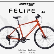 SEPEDA HYBRID UNITED FELIPE 1.0  700C-Chic Threads Store