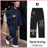 ∆ ◈ ㍿ 2024 New Kyrie Irving Pant for men Ink Printed Training Basketball Cotton SweatPants American