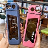 Flat Water Bottle - Square Water Bottle - Sports Water Bottle for Running, Hiking, Gym - Slim Water 