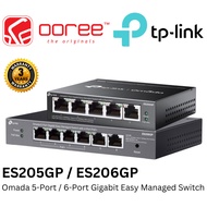 TP-LINK ES205GP 5-PORT / ES206GP 6-PORT OMADA GIGABIT EASY MANAGED SWITCH WITH 4-PORT POE+ AND 65W P