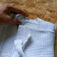 READY TO SHIP KIMONO BATHROBE COTTON WAFFLE EX HOTEL. SIZE M LD. 60CM T. 102CM CODE 125