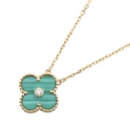 [Pre-owned] Van Cleef & Arpels Vintage Alhambra Necklace, Malachite 1PD Necklace, Neck Circumference
