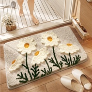 Dajiang Small Fresh Flower Strong Water Absorption Thickened Flocking Home Bathroom Floor Mat