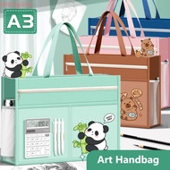 SHOOGMY A3 Tutorial Bag, Canvas A3 Canvas Art Bag, Durable Plus Size Zipper Design Waterproof File B