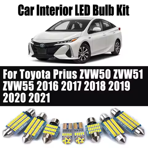 12Pcs Car Reading Bulbs Kit For Toyota Prius ZVW50 ZVW51 ZVW55 2016 2017 2018 2019 2020 2021 Canbus 