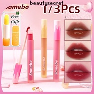 24h Shipping [gift]samebo 1/3pcs Lipstick Set Non-stick Cup Waterproof Lip Tint Moisturizng Water Li