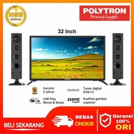 BARANG SECOND! Polytron Cinemax Digital LED TV 32" inch PLD 32TV1855 + Speaker Tower