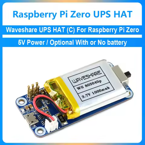Waveshare UPS HAT (C) 5V Uninterruptible Power Supply UPS HAT Board For Raspberry Pi Zero Zero 2 W U